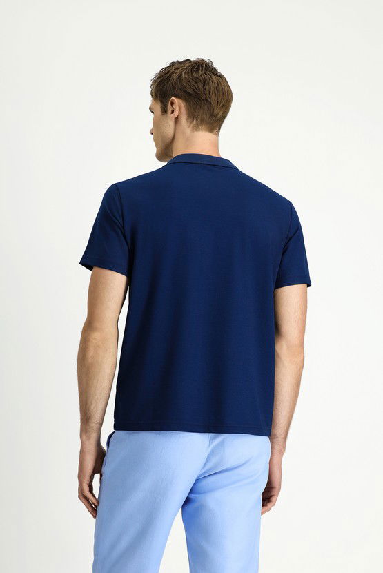 Erkek Giyim - Regular Fit Pamuklu Nakışlı Cepli Polo Yaka Tişört