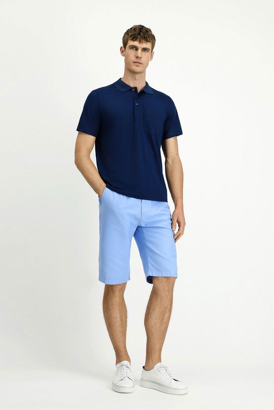 Erkek Giyim - Regular Fit Pamuklu Nakışlı Cepli Polo Yaka Tişört