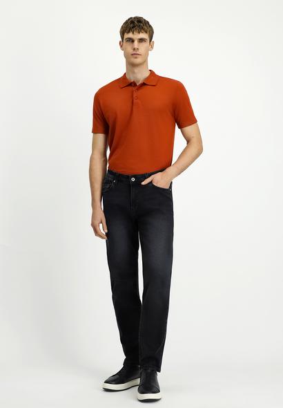 Erkek Giyim - SİYAH 60 Beden Regular Fit Likralı Denim Pantolon