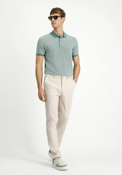 Erkek Giyim - KREM 56 Beden Slim Fit Dar Kesim Beli Lastikli Likralı Kanvas / Chino Pantolon