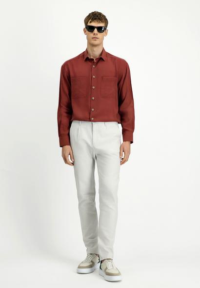 Erkek Giyim - TAŞ 52 Beden Regular Fit Pamuklu Kanvas / Chino Pantolon