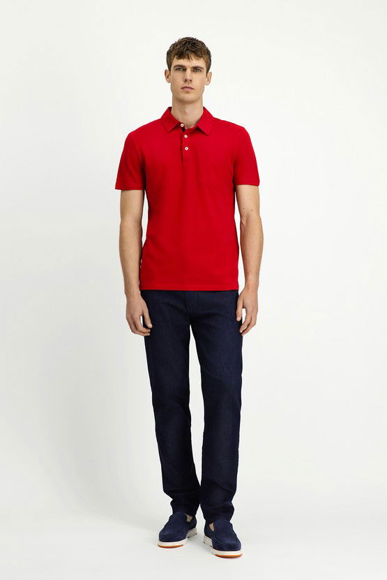 Erkek Giyim - Regular Fit Pamuk Polo Yaka Tişört