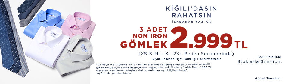 3 Adet Non Iron Gömlek